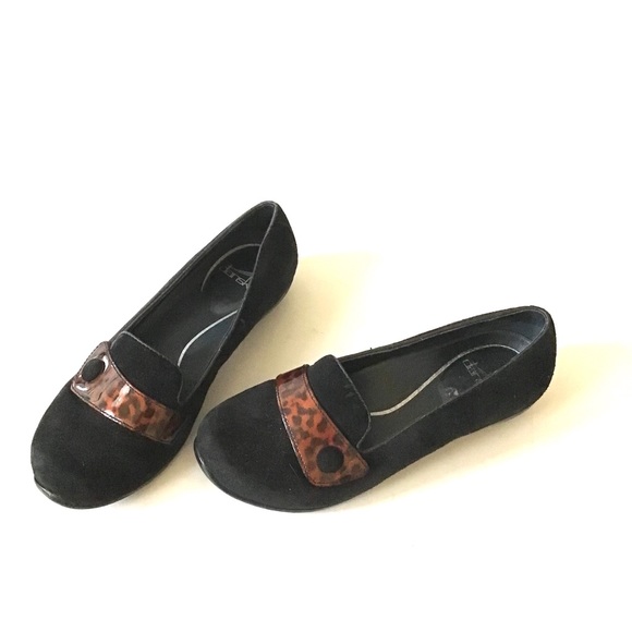 Dansko black suede slip on leopard shoes 37 - Picture 2 of 9
